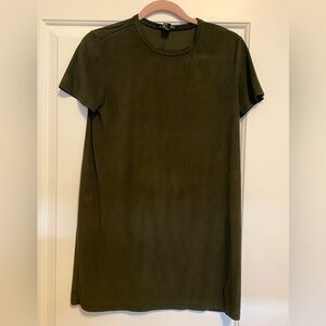 Forever 21 Suede Dark Green T-Shirt Dress